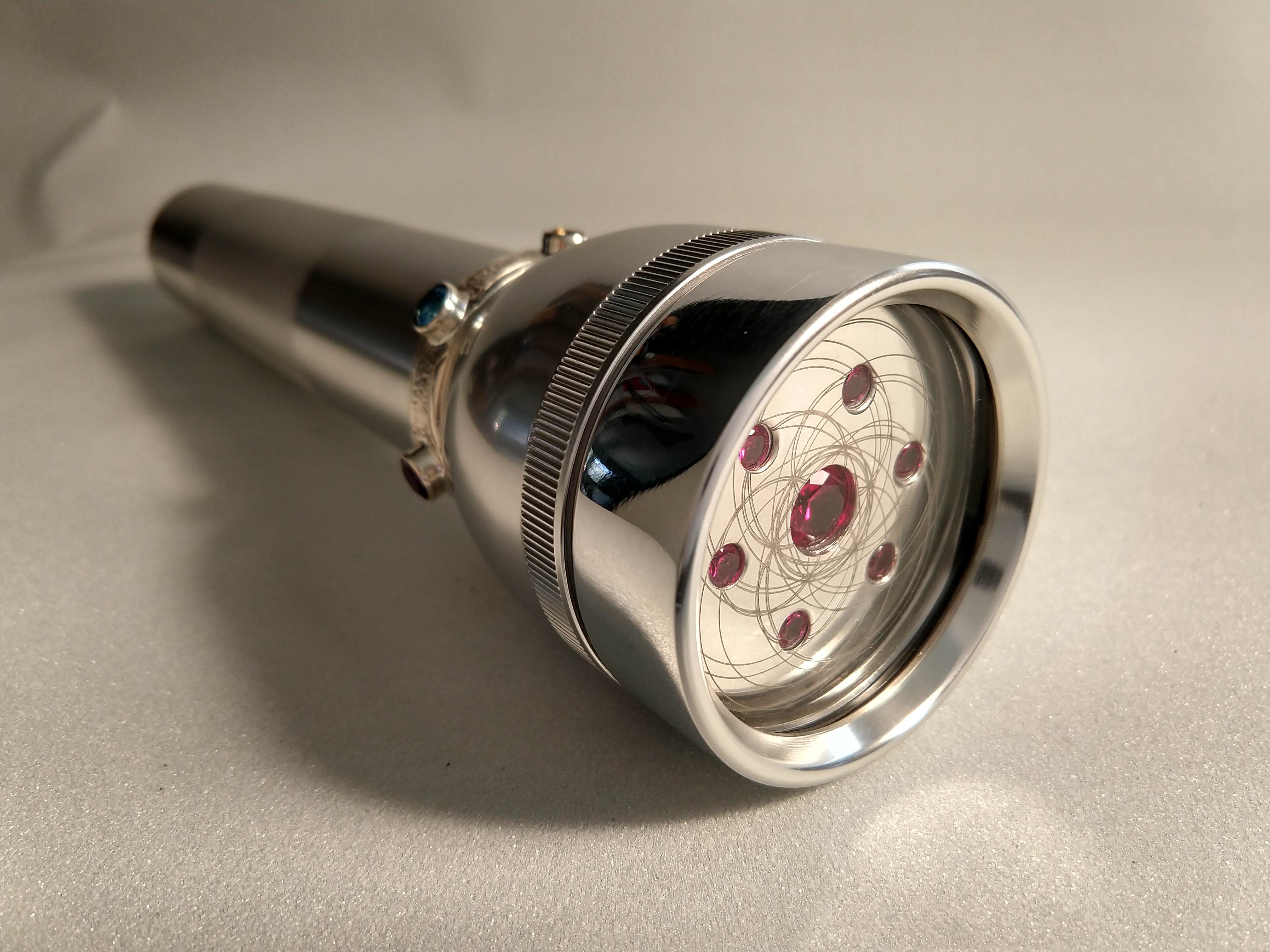 Level 2-1 Oz Silver Wand, .925 Silver Cuff-6gems