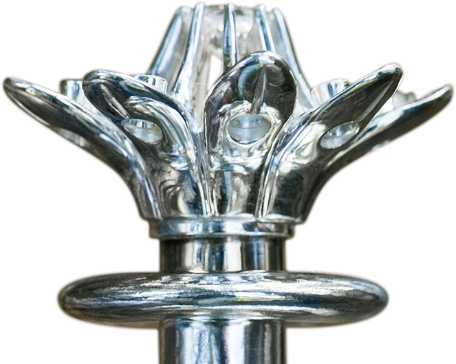 Level 2 Royal Sceptre - 15mm stone Silver flower with side stones GF or silver w