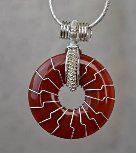 SUN RAY-Carnelian Silver