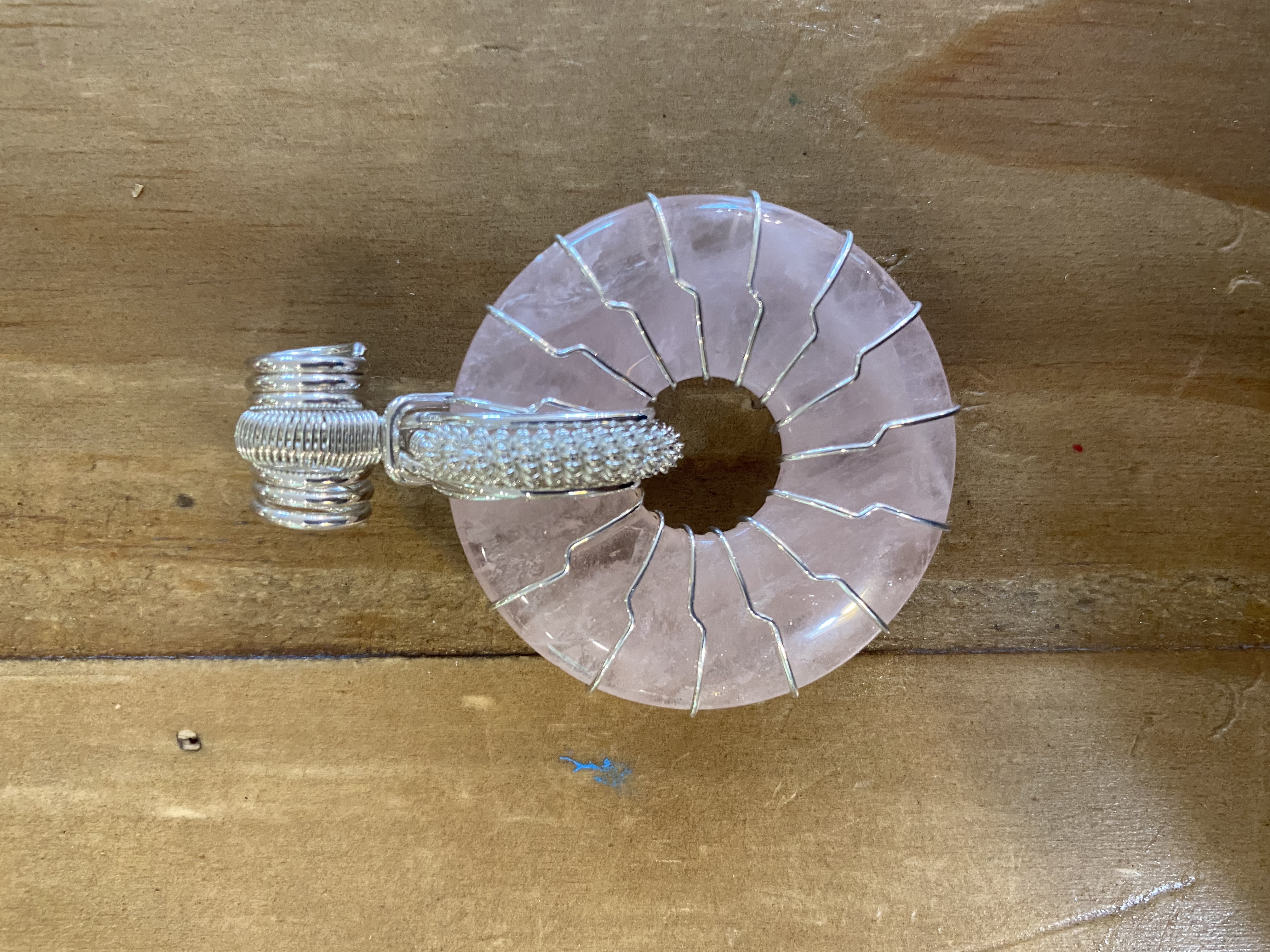 Sunray Rose Quartz Silver