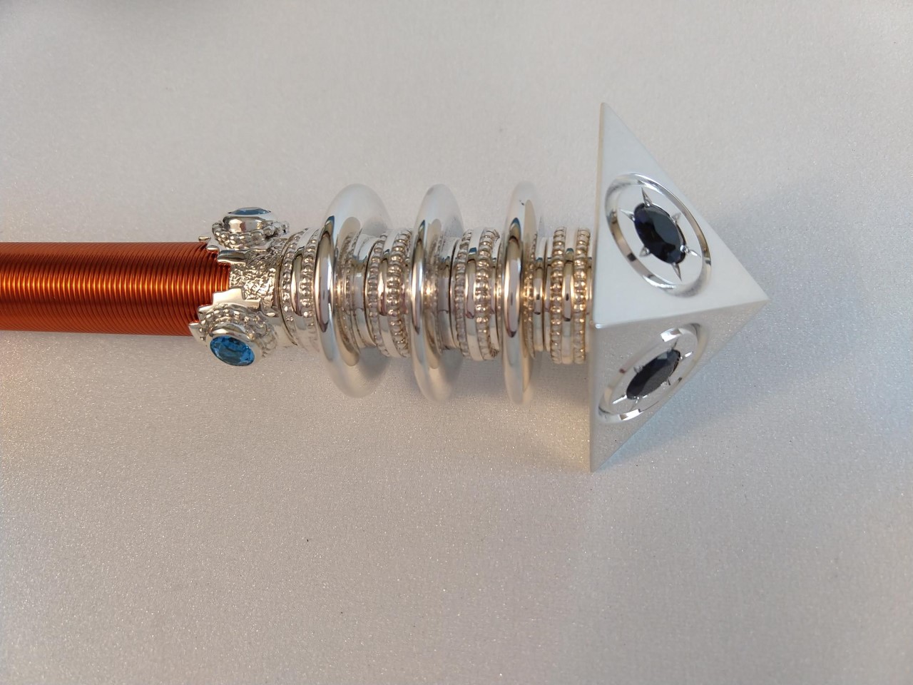 The Pyramid Staff Silver discs brass winding