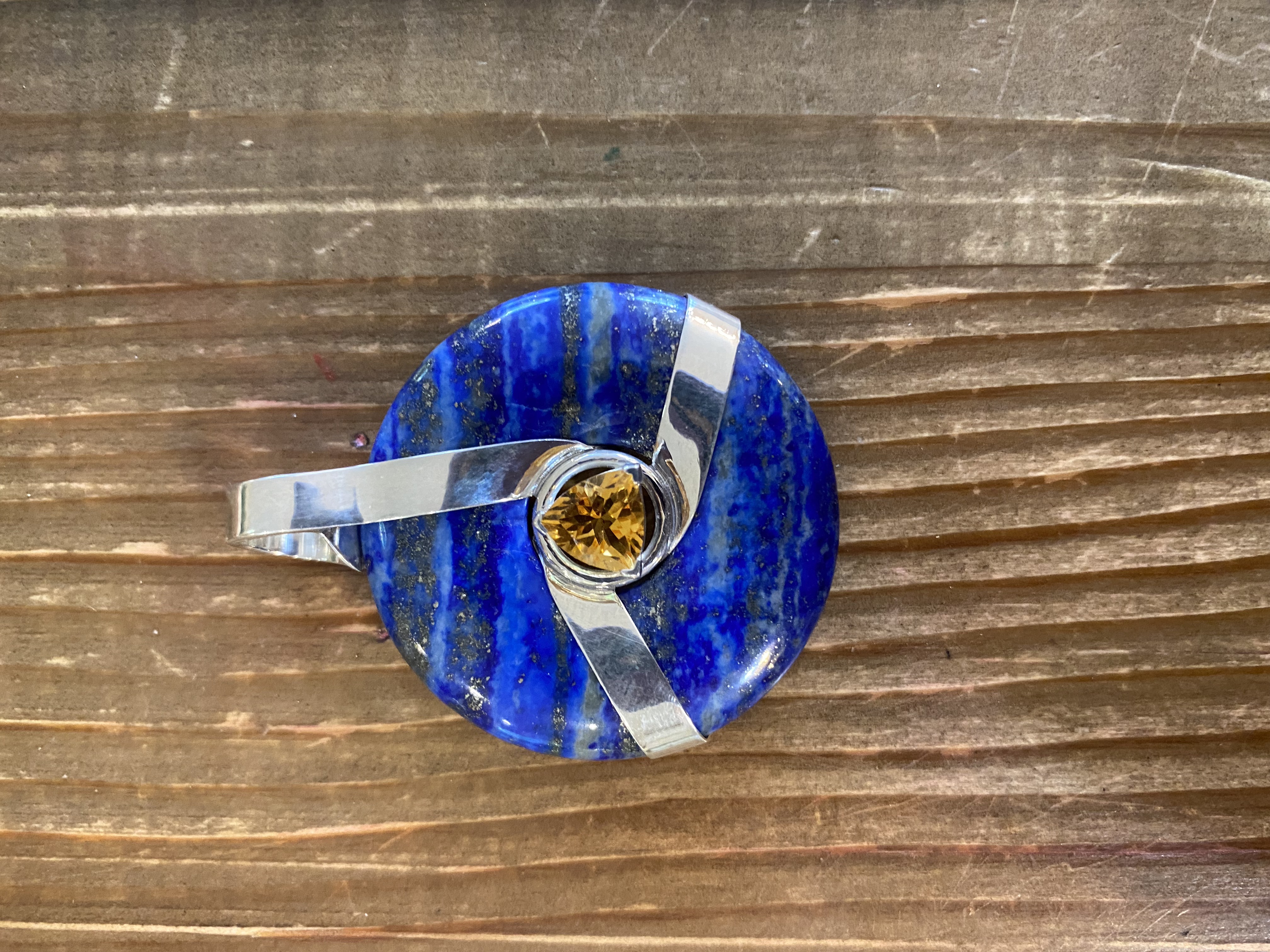 Trillion Lapis Silver W/Cytrine